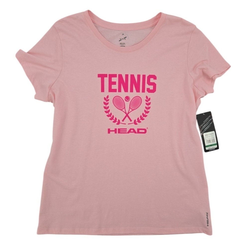 HEAD Tennis Graphic Tee XL Pink Sporty Chic Preppy‎ Athleisure NWT